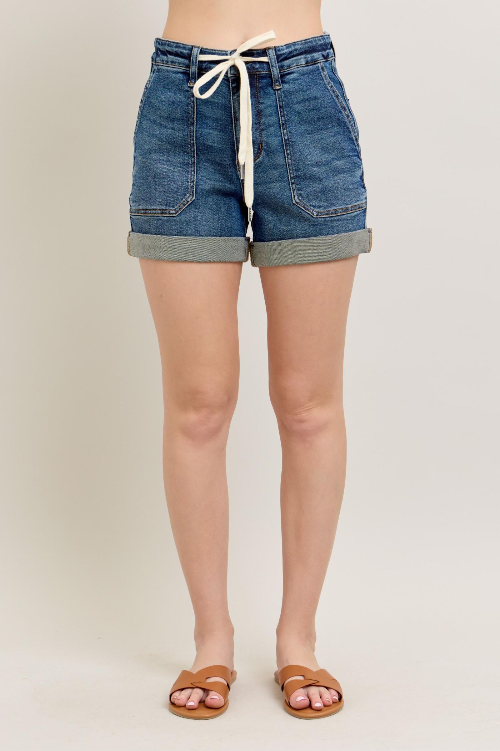 Judy Blue Full Size High Rise Cuff Denim Shorts ONLINE