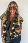 Camo Linden Sherpa Vest Jacket | PRE ORDER Arrives End Of Nov