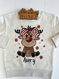 Girl Reindeer Personalized Kids Graphic Tee| Build Your Own Tshirt Bar