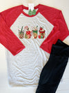Christmas Latte Raglan Graphic Tee