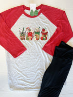 Christmas Latte Raglan Graphic Tee