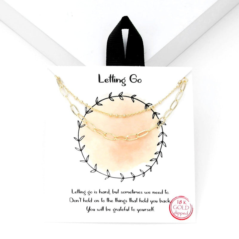 Letting Go Dainty Layered Gold Chain Necklace