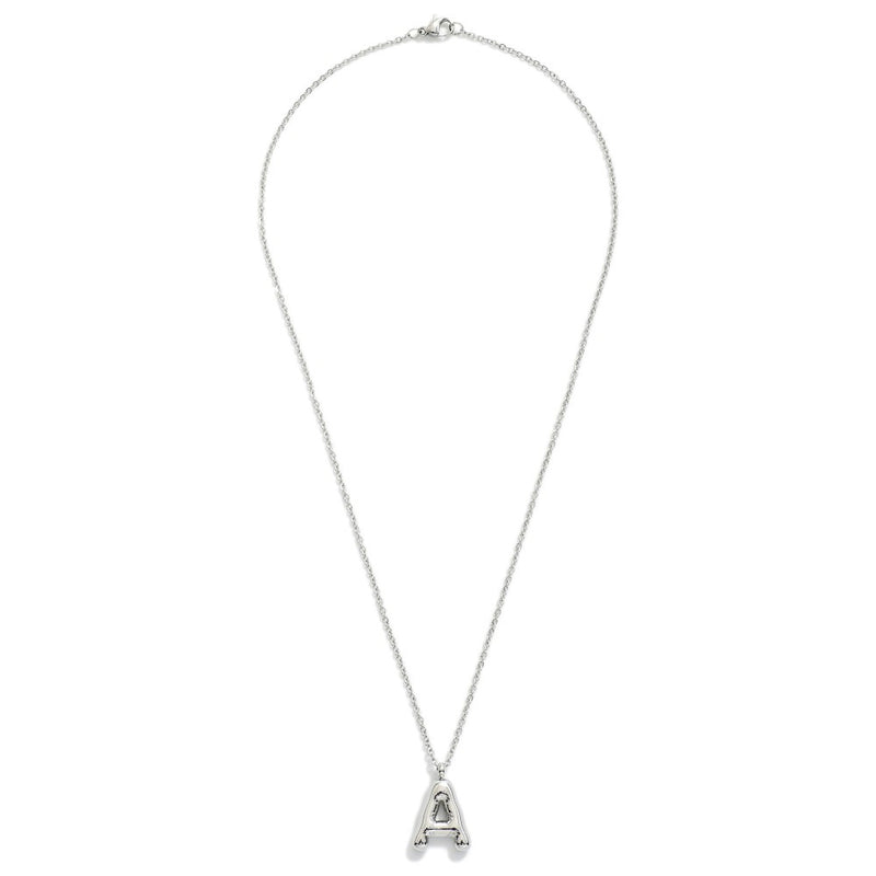 Silver Initial Bubble Necklaces