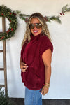 Wine Linden Sherpa Vest Jacket | PRE ORDER Arrives End Of Nov