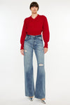 Kancan Distressed High Waist Bootcut Jeans ONLINE EXCLUSIVE