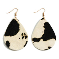 Cow Print Leather Earrings