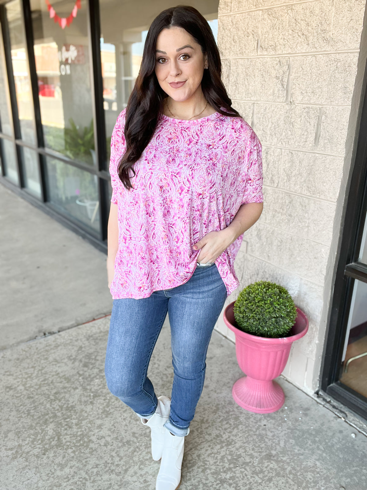 Bailey Pink Floral Tunic Top