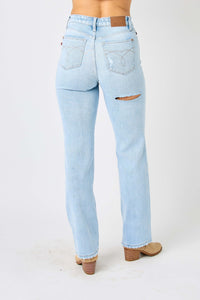 Judy Blue Full Size High Waist Distressed Straight Jeans ONLINE EXCLUSIVE