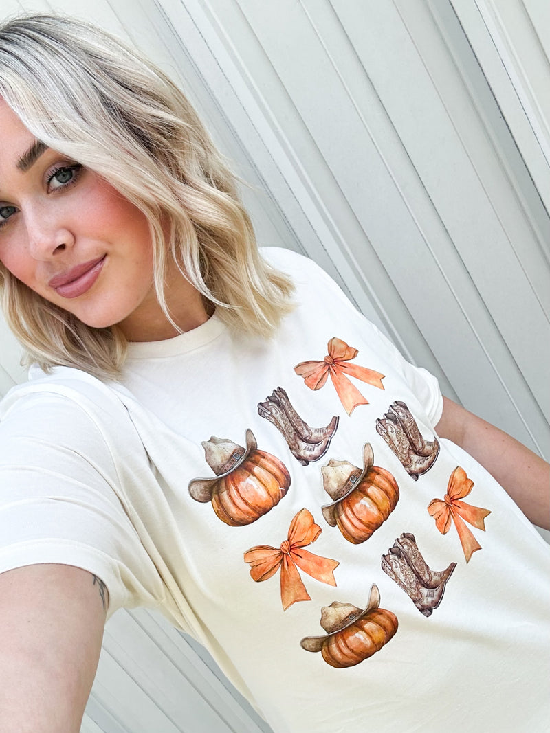 Fall Boots & Bows Graphic Tee | Tshirt Bar