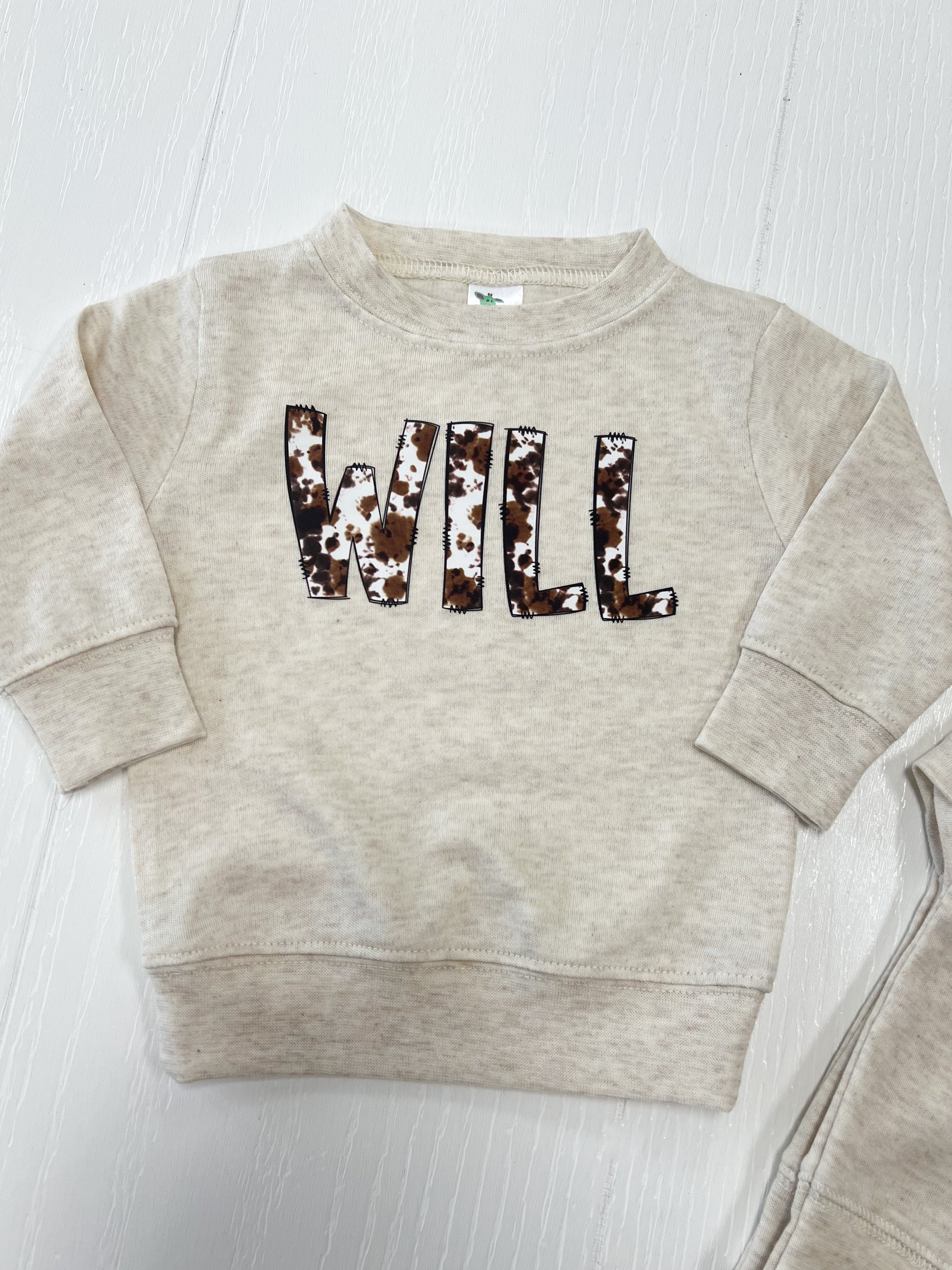Kids Cow Print Personalized Kids Tee Sweatshirt | Build Your Own Tshirt Bar