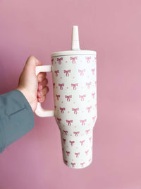 Dainty Pink Bows 40oz Spill Free Tumbler
