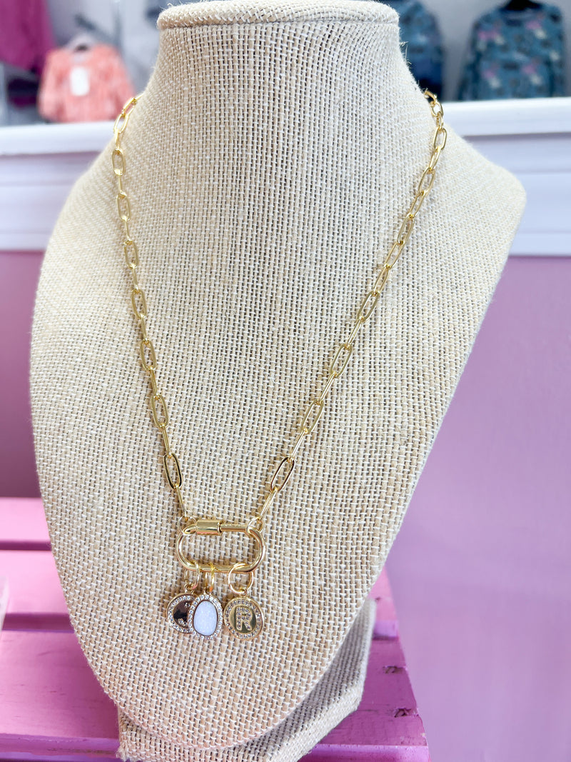 Gold Link Necklace | Necklace Charm Bar