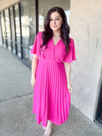 Bloom With Grace Pink Midi Dress