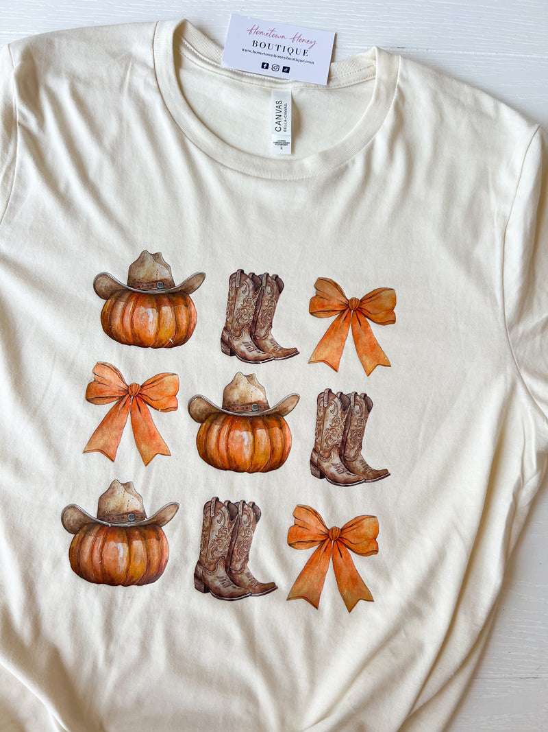 Fall Boots & Bows Graphic Tee | Tshirt Bar