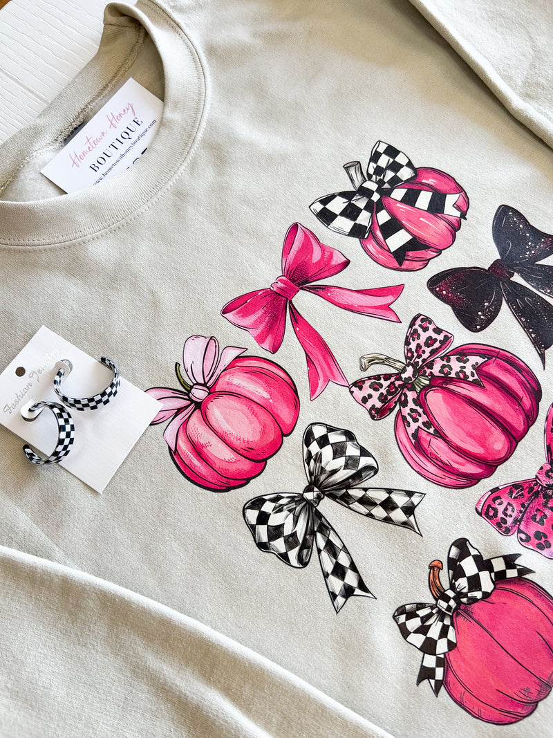 Pink Pumpkins & Bows Graphic Tee | Tshirt Bar