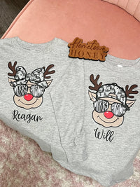 Boy Camo Reindeer Personalized Kids Graphic Tee | Build Your Own Tshirt Bar