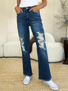 Judy Blue Full Size Mid Rise Distressed Raw Hem Jeans ONLINE EXCLUSIVE