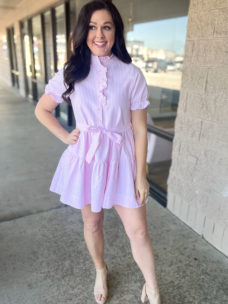 Radiate Joy Light Pink Stripe Dress