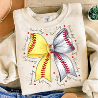 Baseball/Softball Bow Graphic Tee | Build Your Own Tshirt Bar