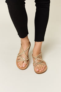 Forever Link Rhinestone Crisscross Flat Sandals ONLINE EXCLUSIVE