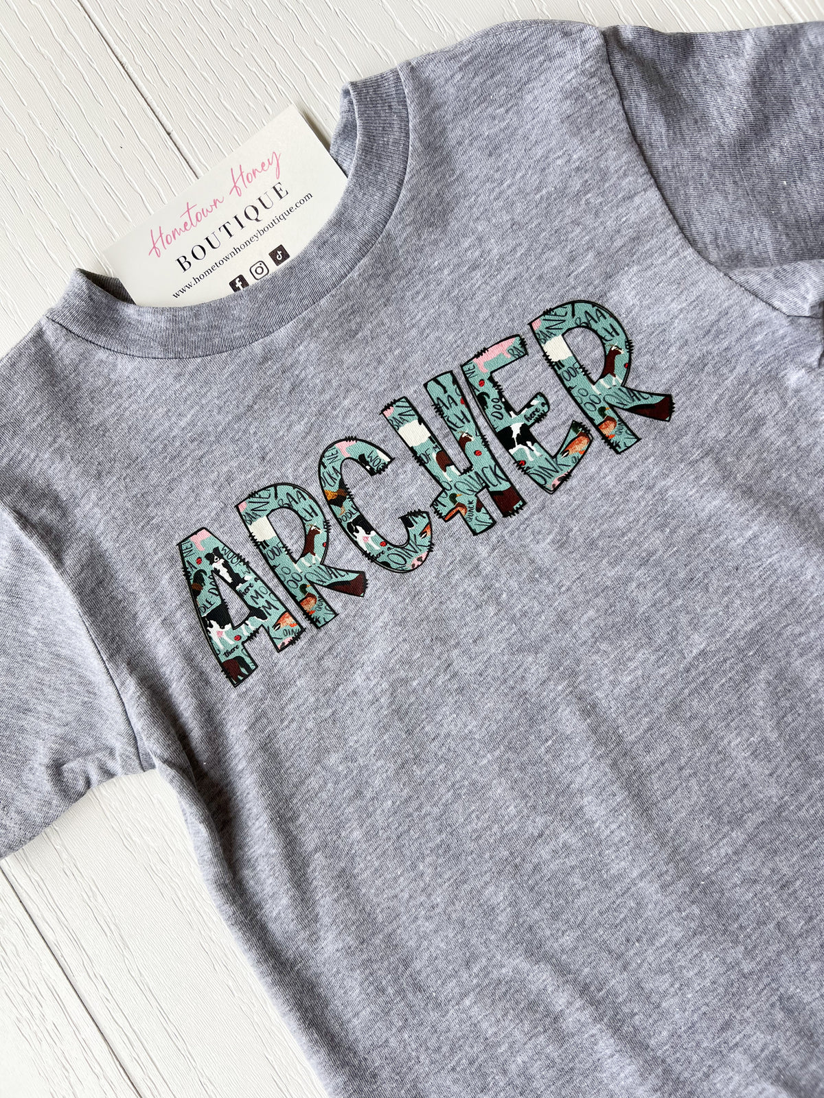 Sounds Of The Farm Personalized Name Kids Graphic Tee  | Tshirt Bar