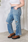 Distressed Raw Hem Straight Judy Blue Jeans