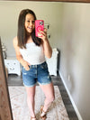 Distressed Denim Shorts