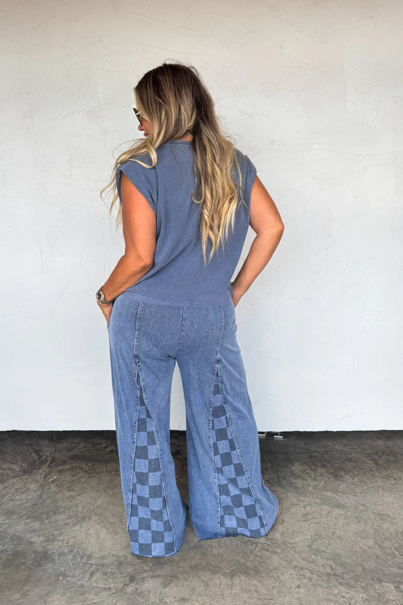 Grove On Checker Flare Pants| PRE ORDER Arrives End Of Nov