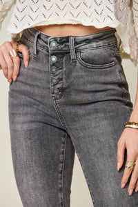 Judy Blue Full Size Button Fly High Waist Cuffed Capris ONLINE EXCLUSIVE