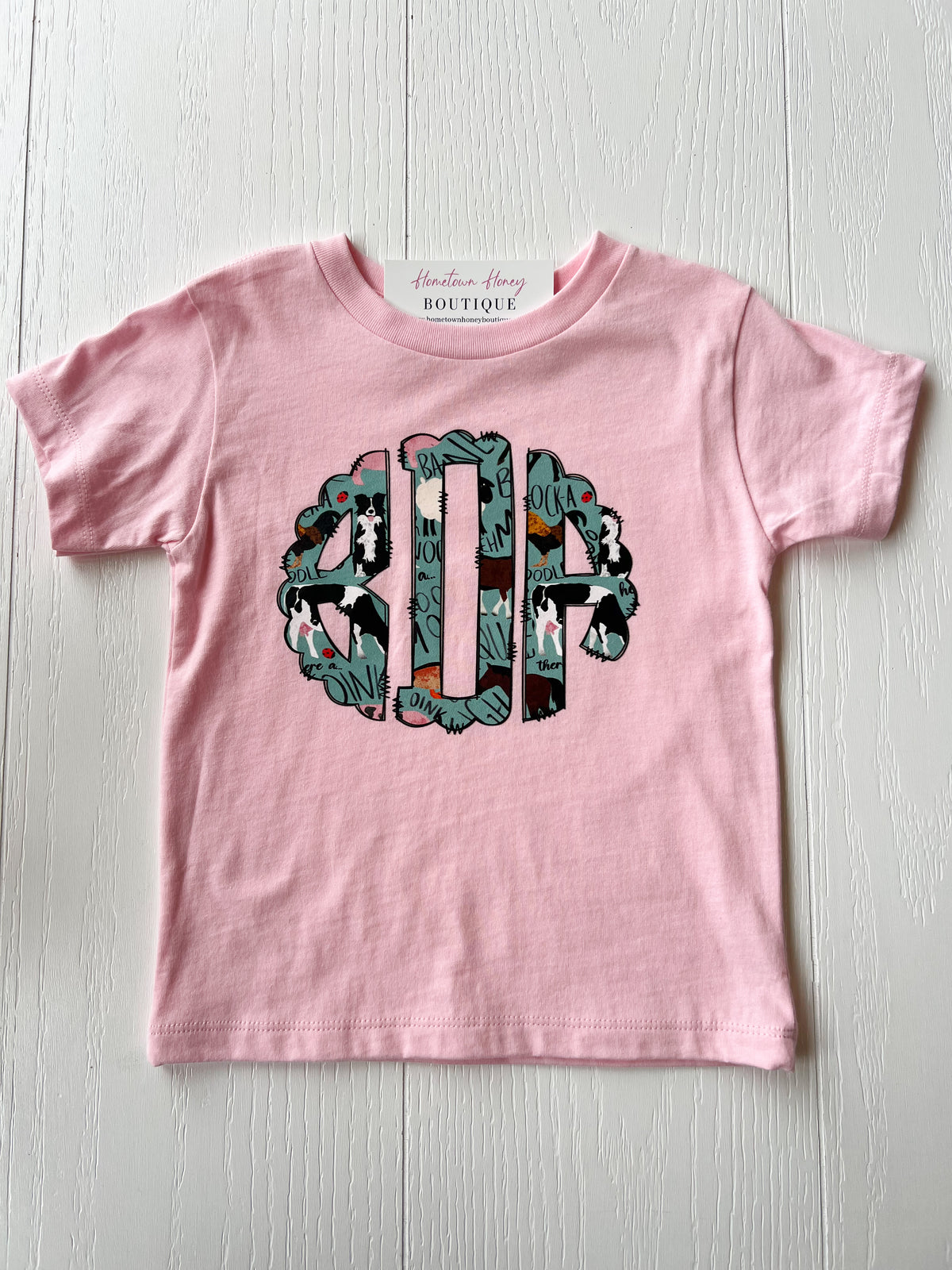 Sounds Of The Farm Personalized Monogram Kids Graphic Tee  | Tshirt Bar