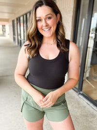 Black Soft Ribbed Tank Top