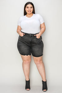 Judy Blue Full Size High Waist Tummy Control Denim Shorts ONLINE EXCLUSIVE