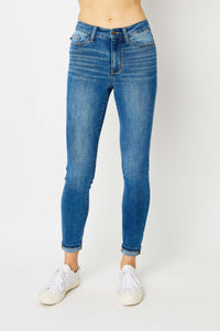 Judy Blue Full Size Cuffed Hem Low Waist Skinny Jeans ONLINE EXCLUSIVE