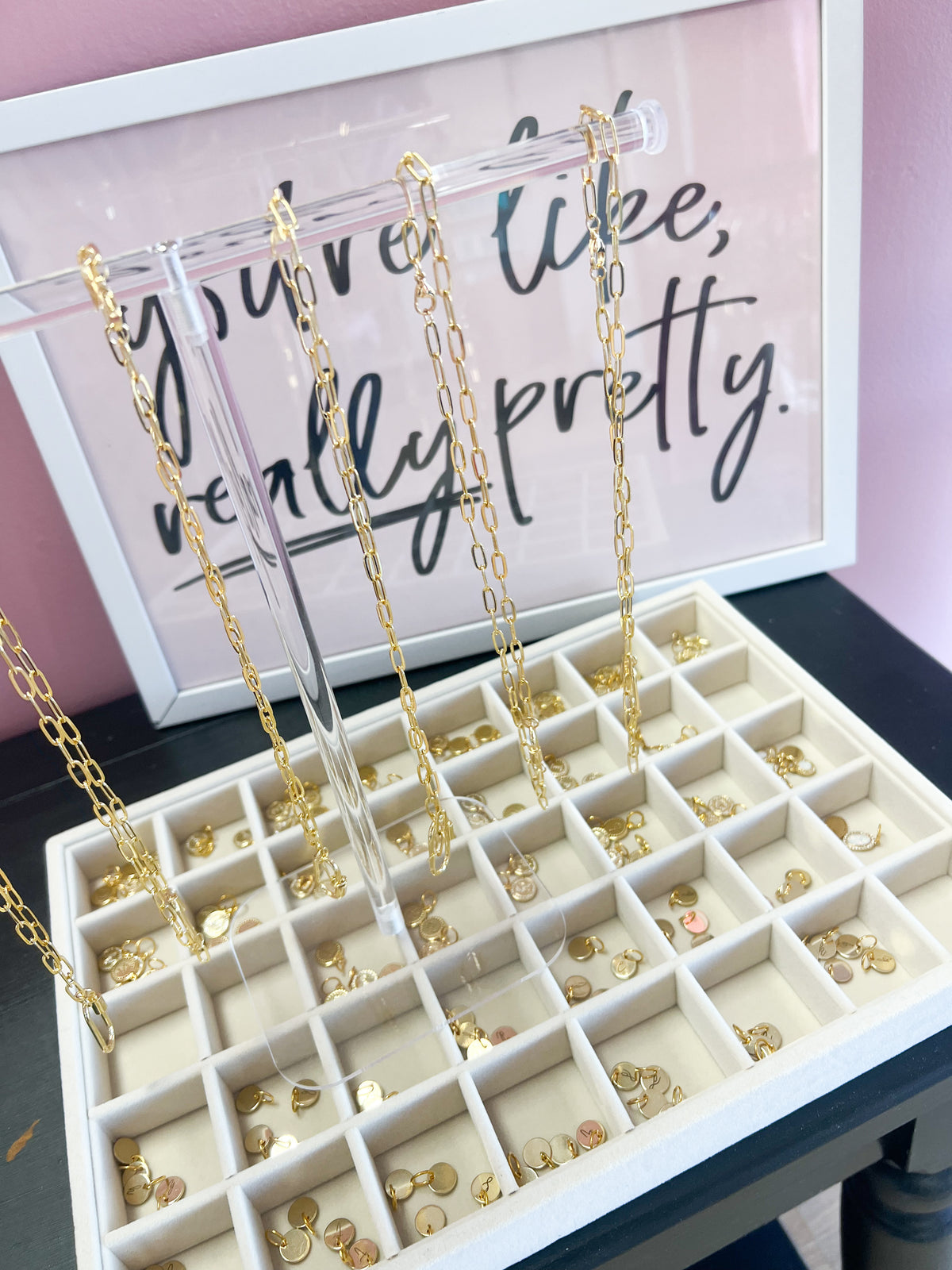 Gold Link Necklace | Necklace Charm Bar