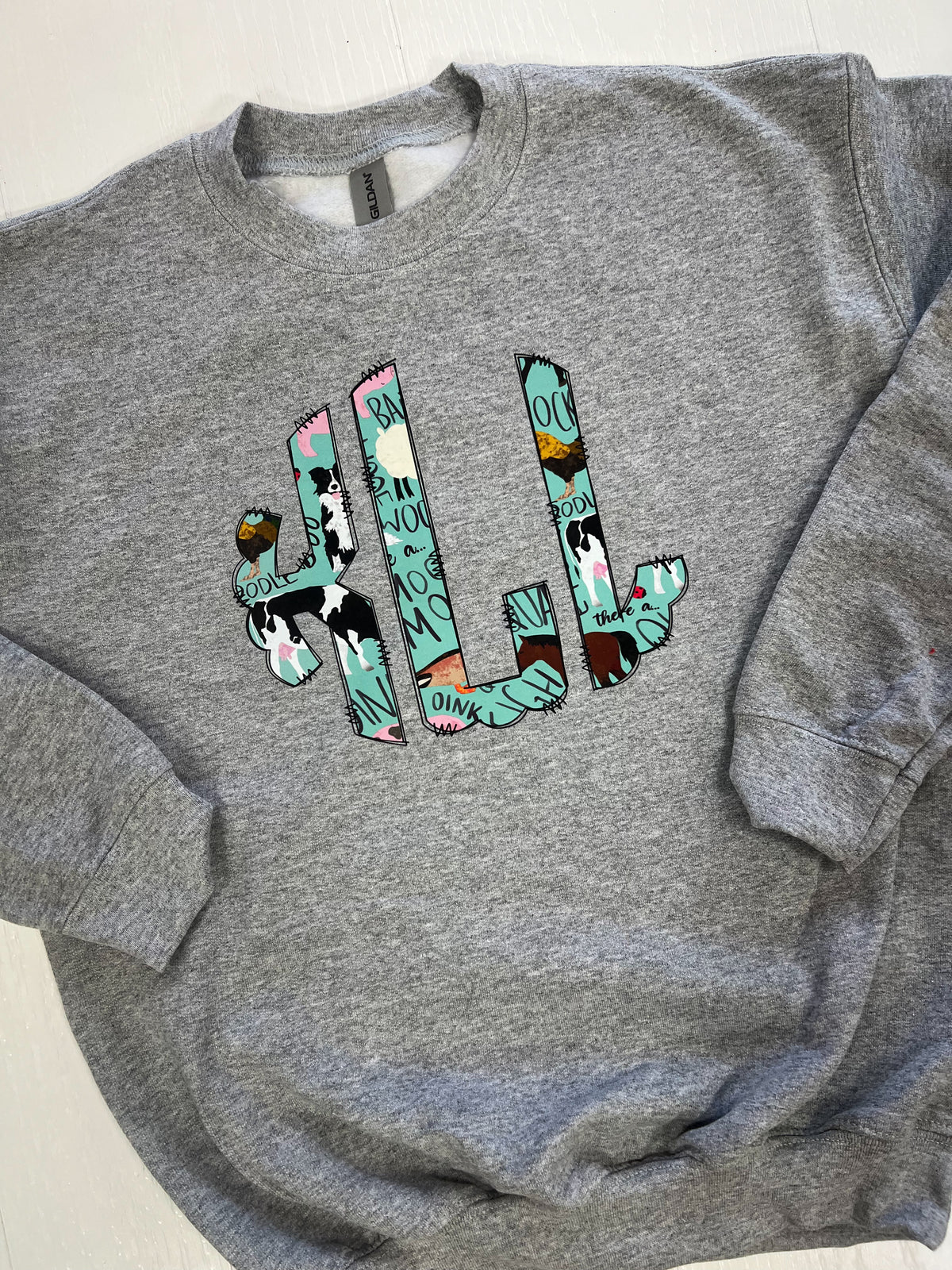 Kids Sounds Of The Farm Monogram Personalized Sweatshirt | Tshirt Bar