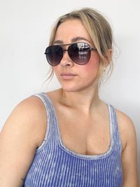 Malibu Aviator Sunglasses | Black Frame & Lens