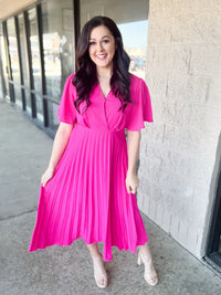 Bloom With Grace Pink Midi Dress