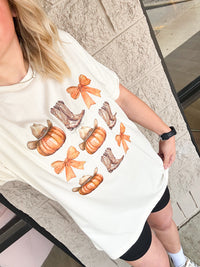 Fall Boots & Bows Graphic Tee | Tshirt Bar