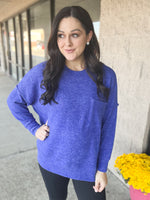 Blue Oversized Soft Feel Sweater Top