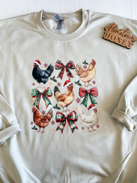 Christmas Chickens & Bows Graphic Tee | Build Your Own Tshirt Bar