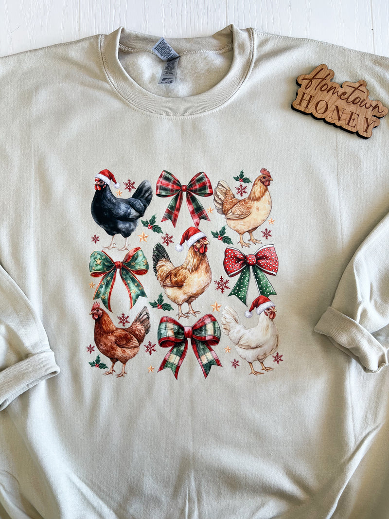 Christmas Chickens & Bows Graphic Tee | Build Your Own Tshirt Bar