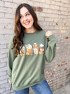 Fall Lattes Sweatshirt Graphic Tee / Olive / In Stock