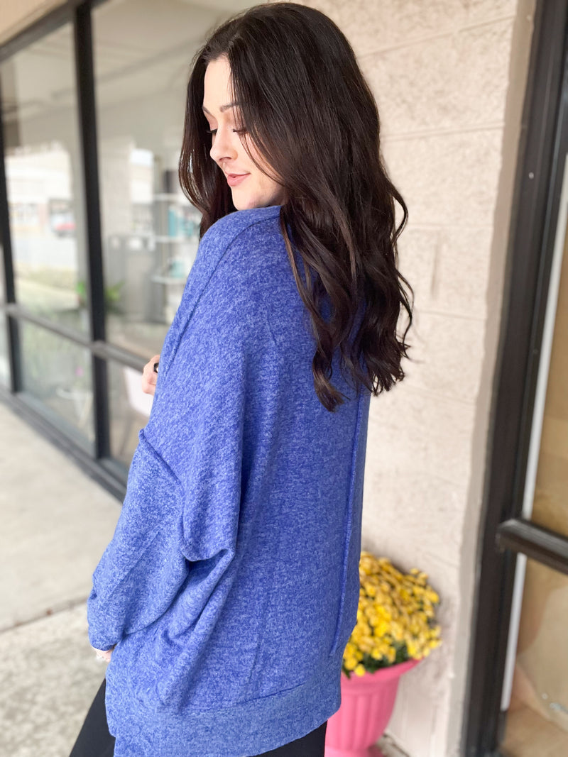 Blue Oversized Soft Feel Sweater Top