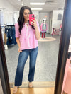 Pink Bow Blouse Top