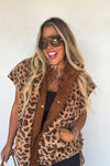Cheetah Linden Sherpa Vest Jacket | PRE ORDER Arrives End Of Nov