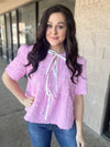 Pink Bow Blouse Top