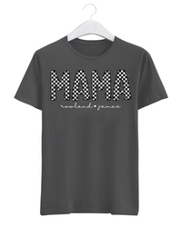 Checker Print Mama, Nana, Grandma Personalized Graphic Tee | Build Your Own Tshirt Bar