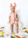 Peach Bunnies Bamboo Shortie Easter Romper (FINAL SALE)