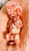 Peach Bunnies Bamboo Shortie Easter Romper (FINAL SALE)