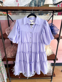 Sweet Life Lavender Puff Sleeve Dress